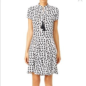 Derek Lam Crescent Print Silk Tassel Dress